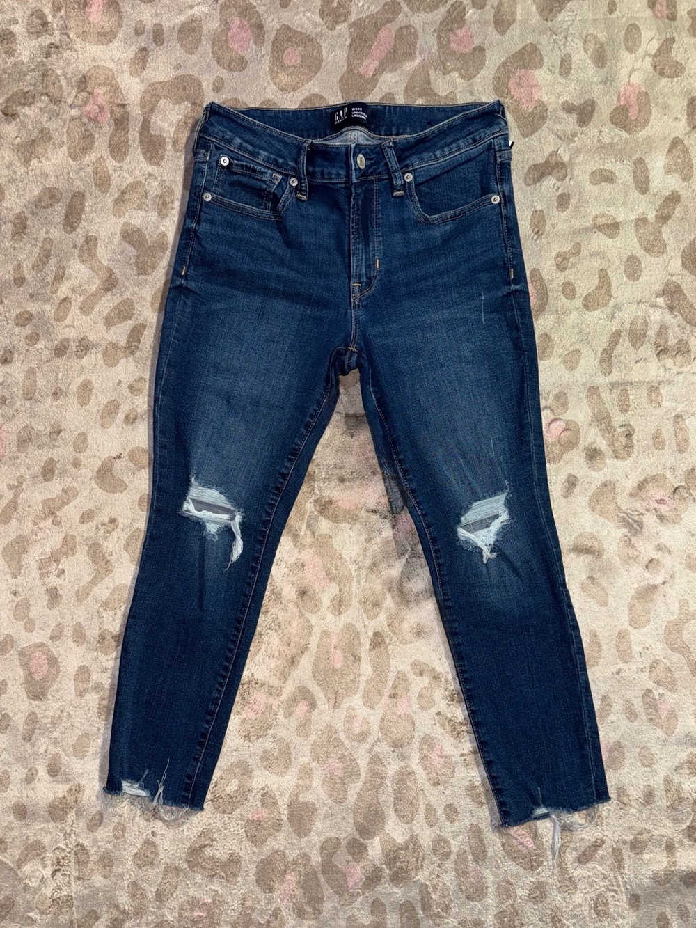 GAP Indigo Distressed Skinny Jeans